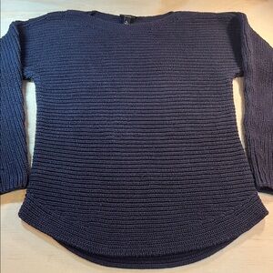 Talbots Navy Textured Wave Knit Pullover Sweater Sz SP